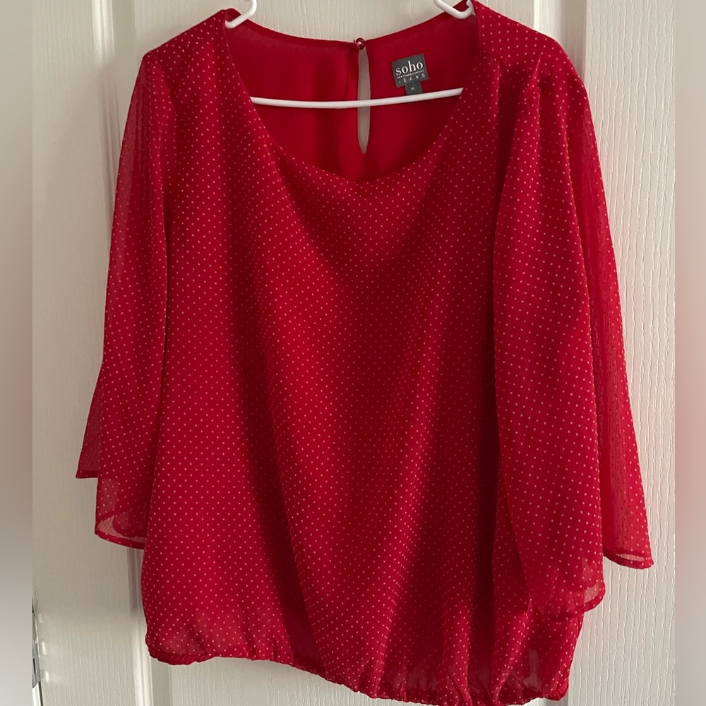 New York & Company used top red n white dots in great condition